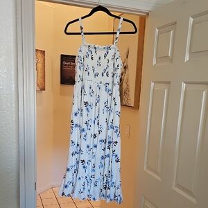 Torrid Blue and White Smocked Dress